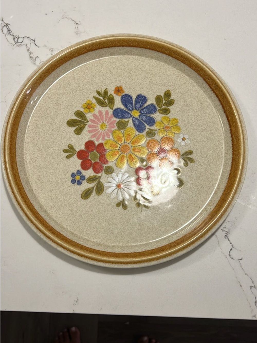 Vintage Mikasa Floral Stoneware Plate - Multicolor Bouquet